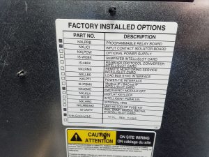 2016 Liebert NXL 1100 factory installed options