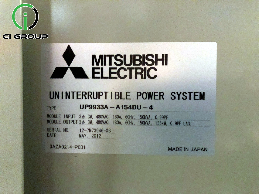 Mitsubishi 9900A 150kVA 480v UPS | CI Group: Buy, Sell, Rent UPS