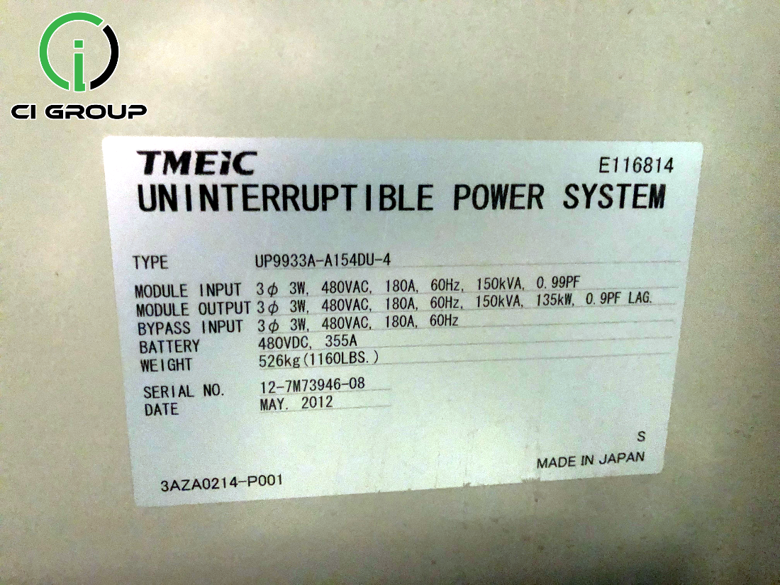 Mitsubishi 9900A 150kVA 480v UPS | CI Group: Buy, Sell, Rent UPS