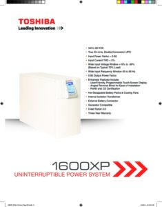 Toshiba 1600XP Series Brochure pdf 1