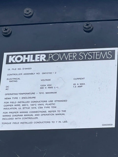 Kohler Diesel Generator 350 kW 10