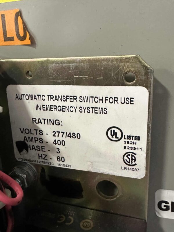 CAT CTG 400A 480V Automatic Transfer Switch - Image 5