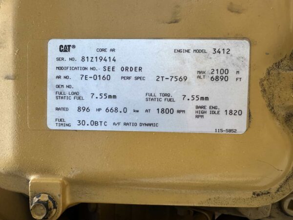 CAT 3512 600 kW 480V Diesel Generator Set 20