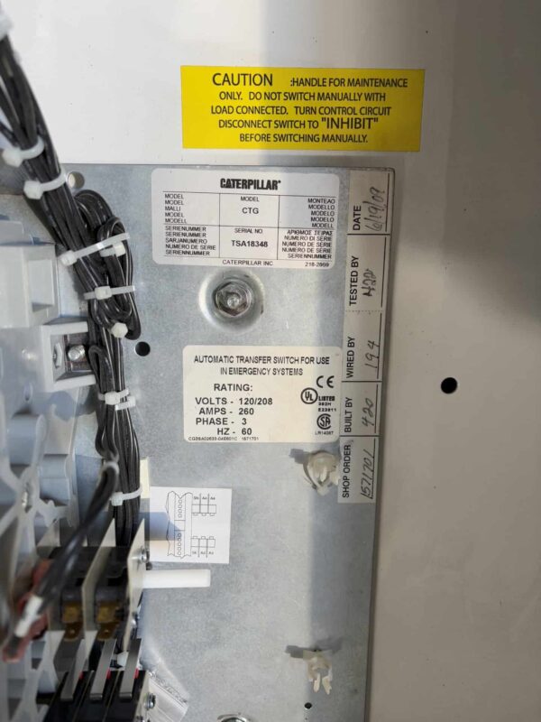 CAT CTG 260A 120/208V Automatic Transfer Switch - Image 5