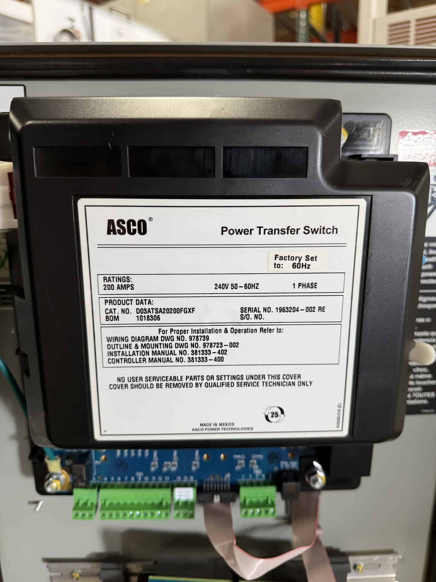 ASCO 300 Series 200A ATS 3 ASCO 300 Series 200A 240V Automatic Transfer Switch - Image 3