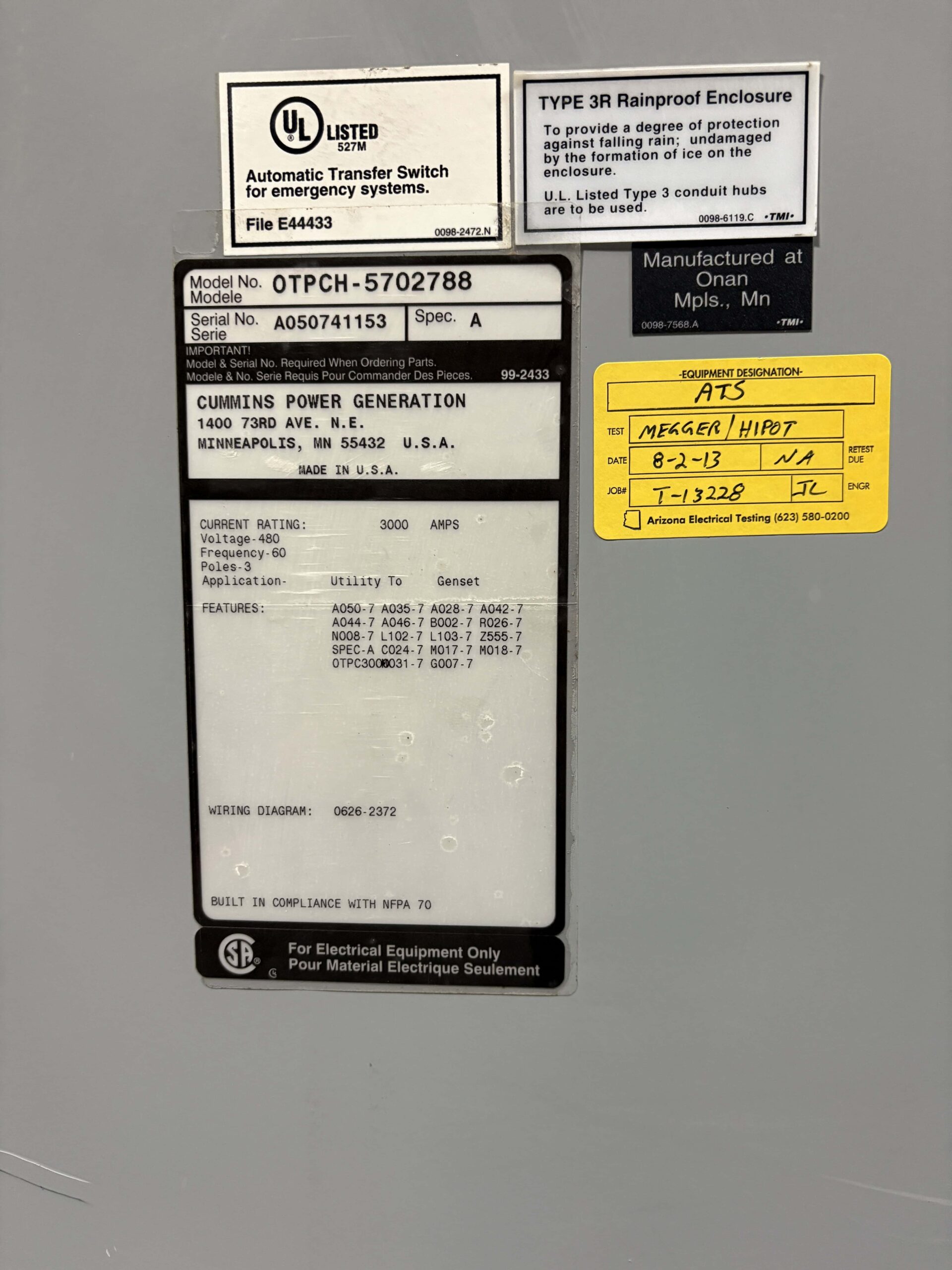 Cummins OTPCH 3000A 480V Automatic Transfer Switch 2 scaled Cummins OTPCH 3000A 480V Nema 3R Automatic Transfer Switch - Image 5