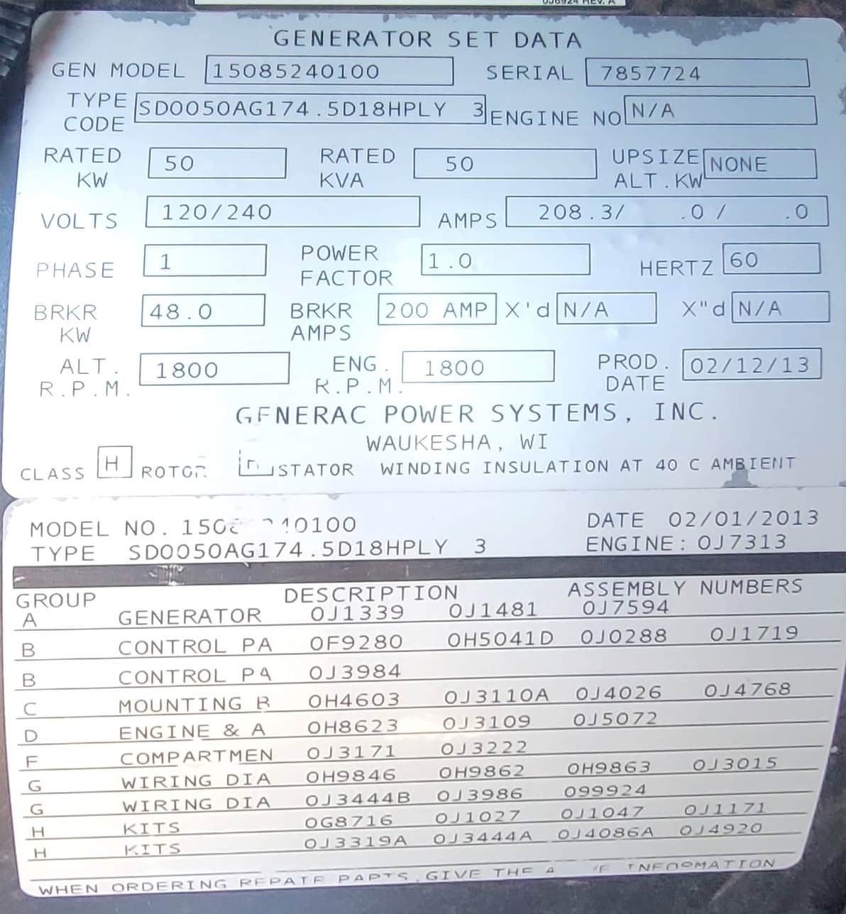 Generac 50kW Diesel Generator Set 7 Generac 50kW 120/240V Diesel Generator Set - Image 9