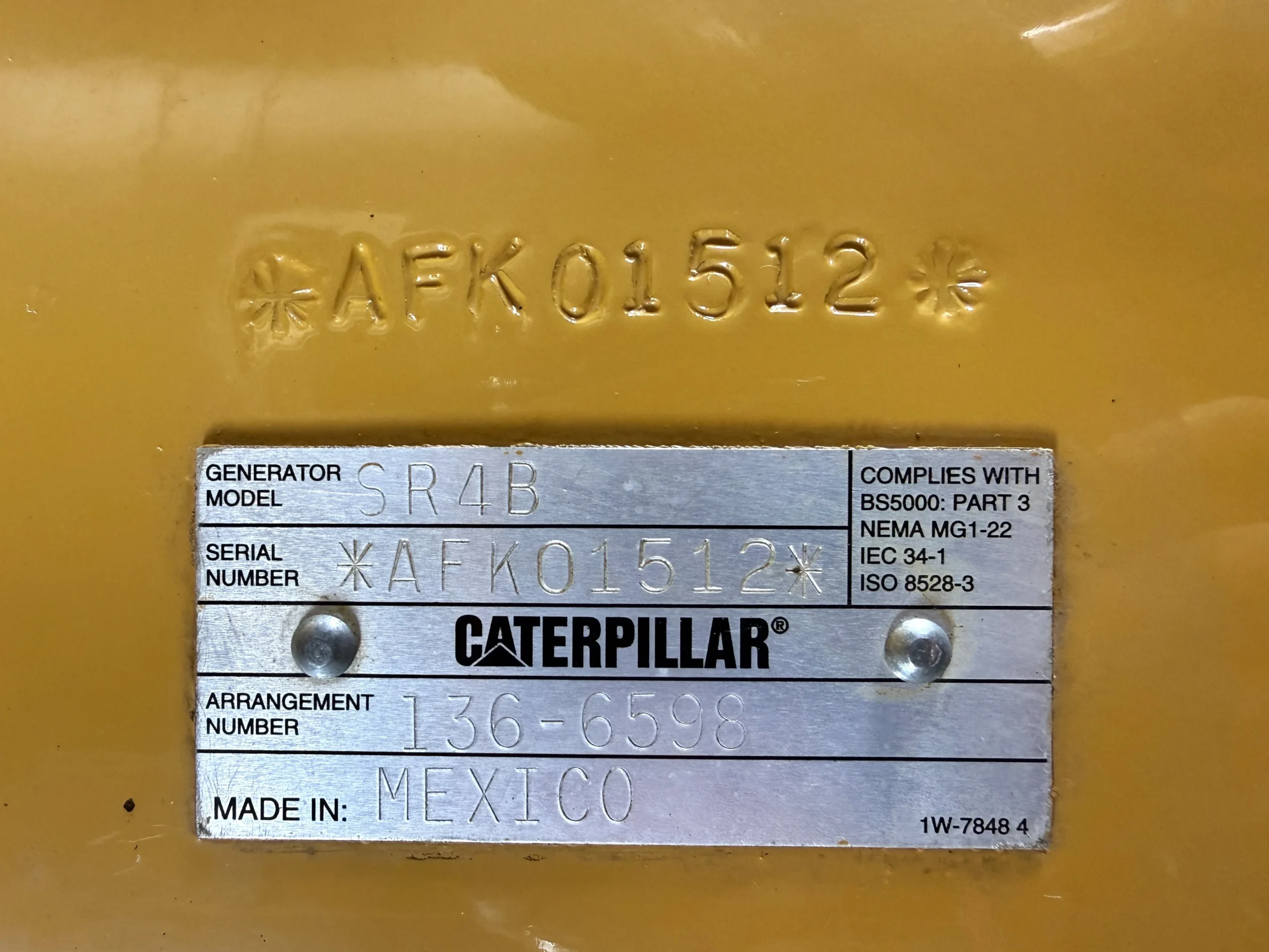 2011 CAT C27 750kW Generator End Serial Number AFK01512 scaled 1 CAT C27 750kW 480V Diesel Generator Set - Image 8