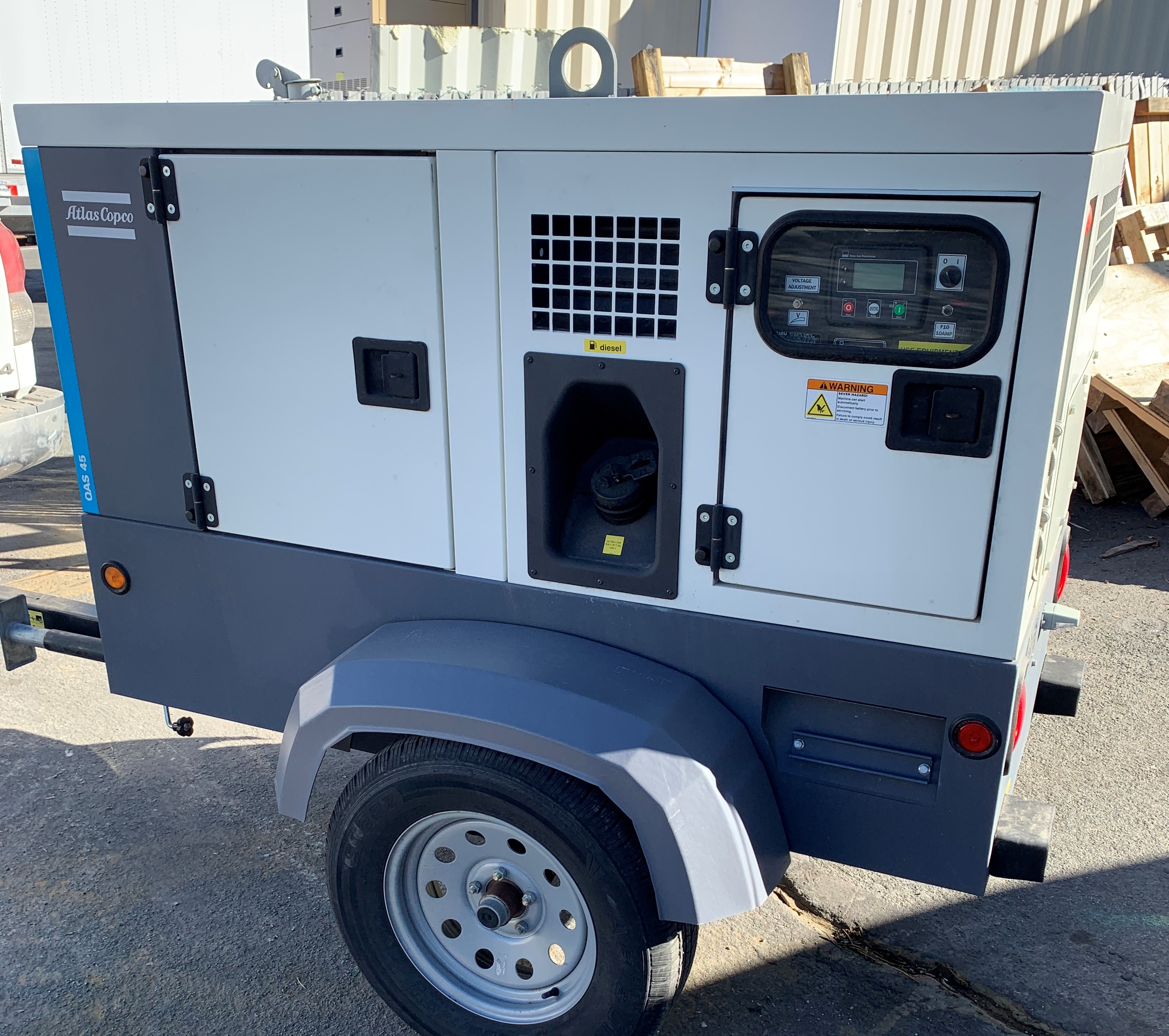 Atlas Copco 40kW QAS45 Mobile Diesel Generator Set 930 hours CI